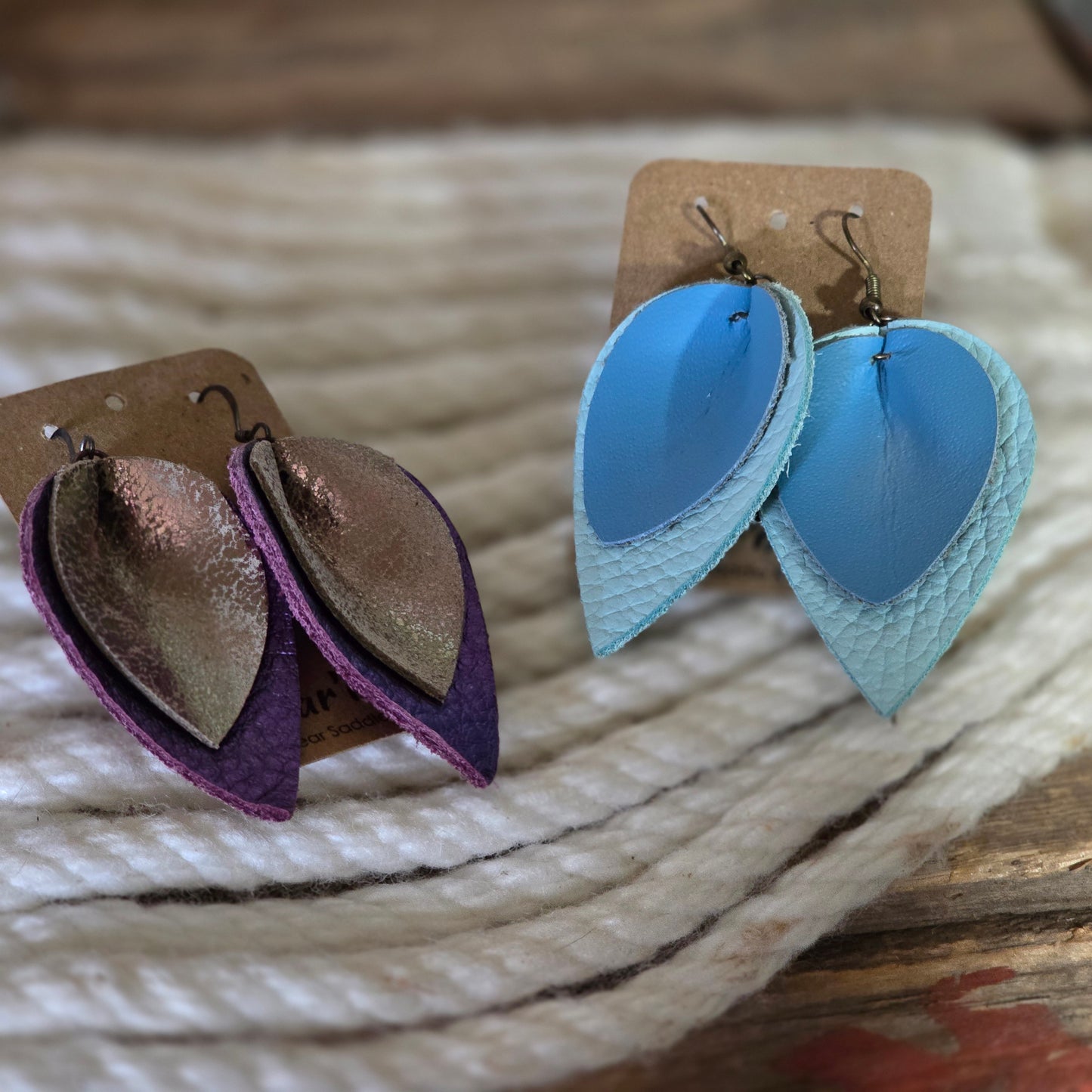 The Bear’ings — Layered Leather Drop Earrings