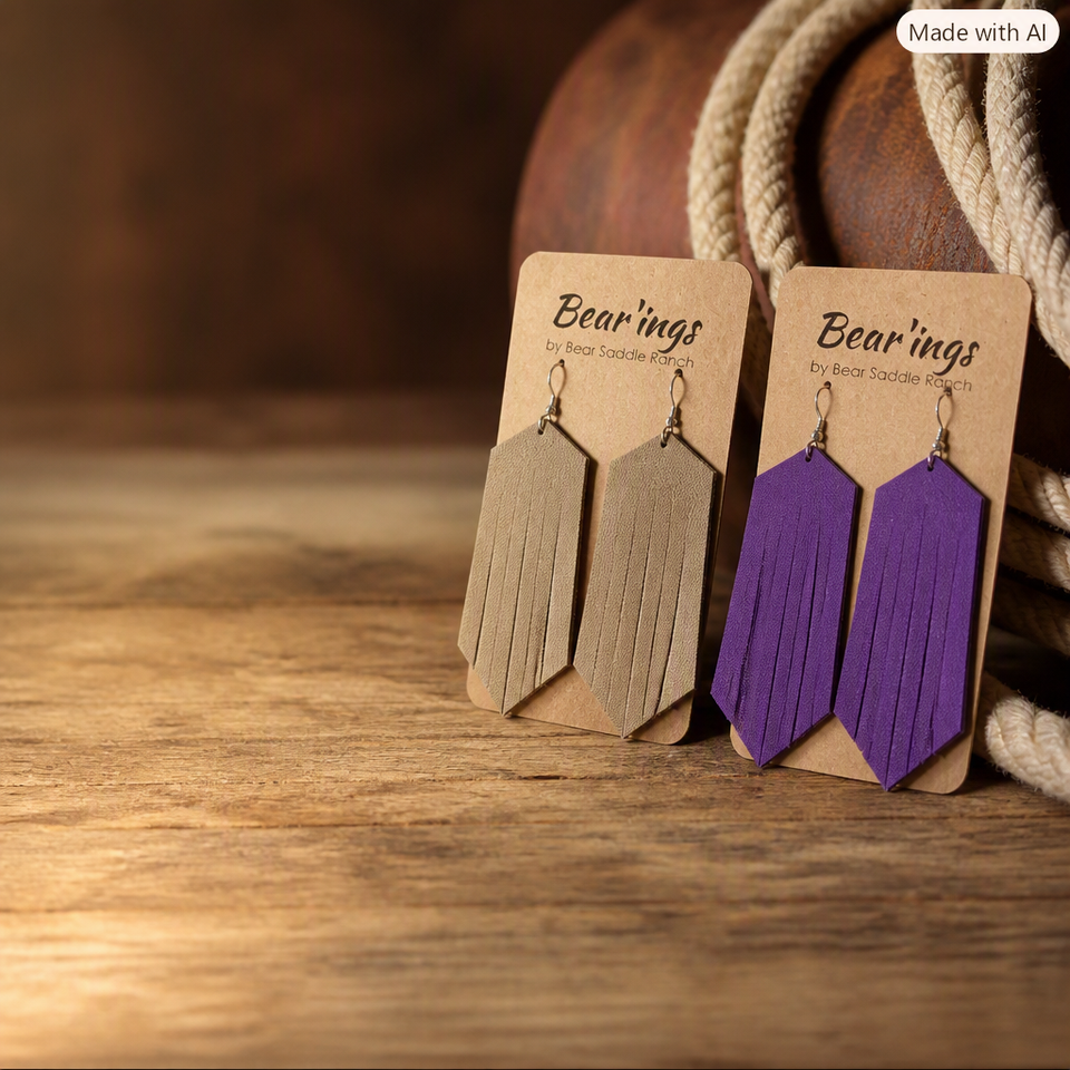 The Bear’ings — Ranch Fringe Leather Earrings