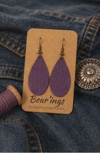The Bear’ings — Leather Drop Earrings