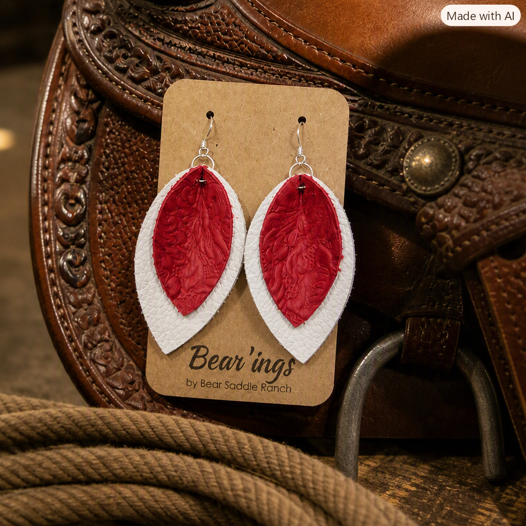 The Bear’ings — Layered Leather Drop Earrings