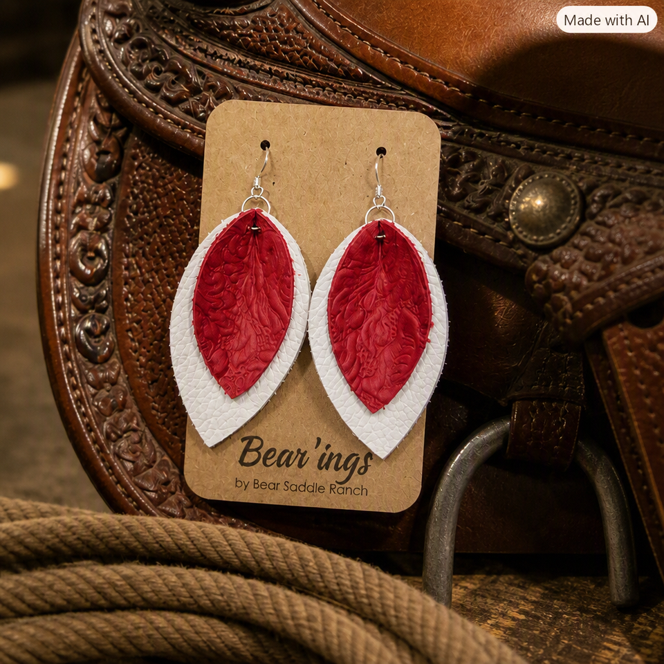 The Bear’ings — Layered Leather Drop Earrings