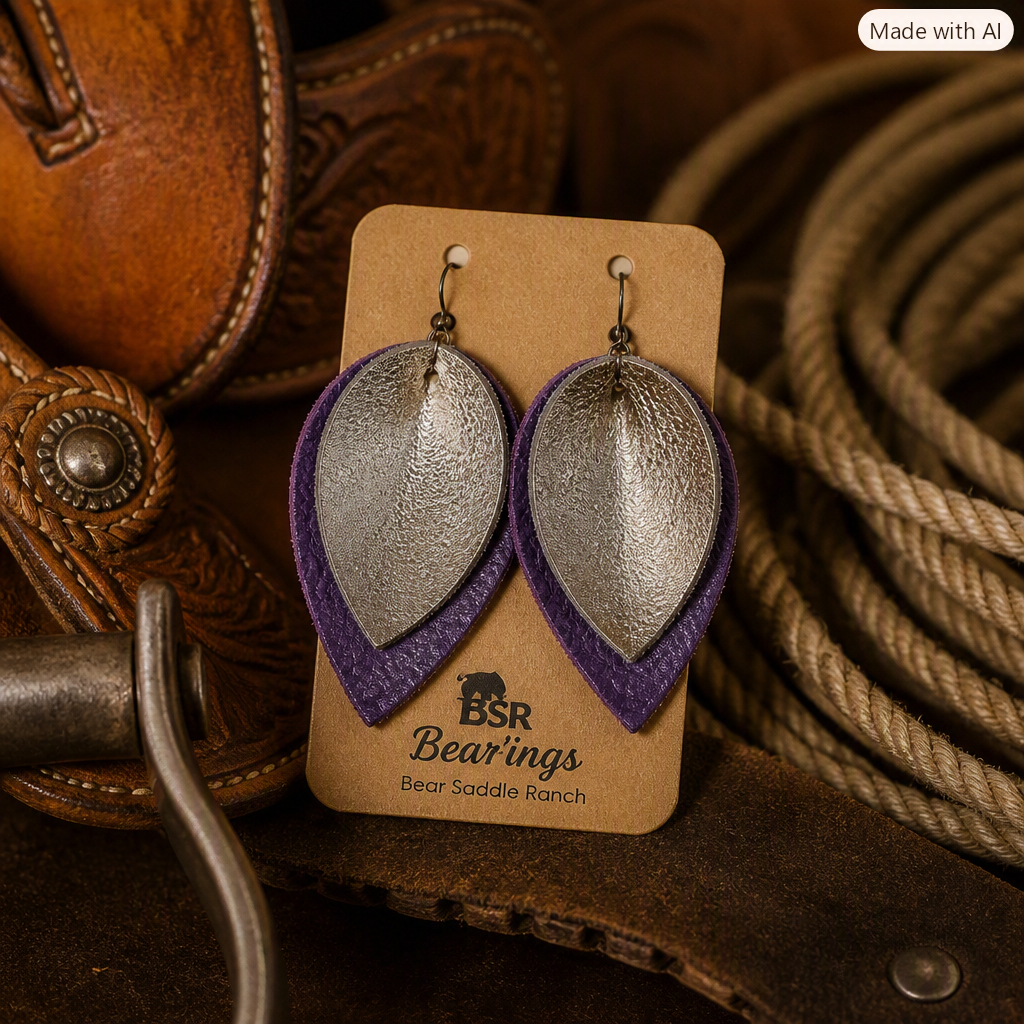 The Bear’ings — Layered Leather Drop Earrings