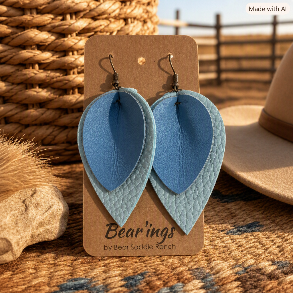 The Bear’ings — Layered Leather Drop Earrings