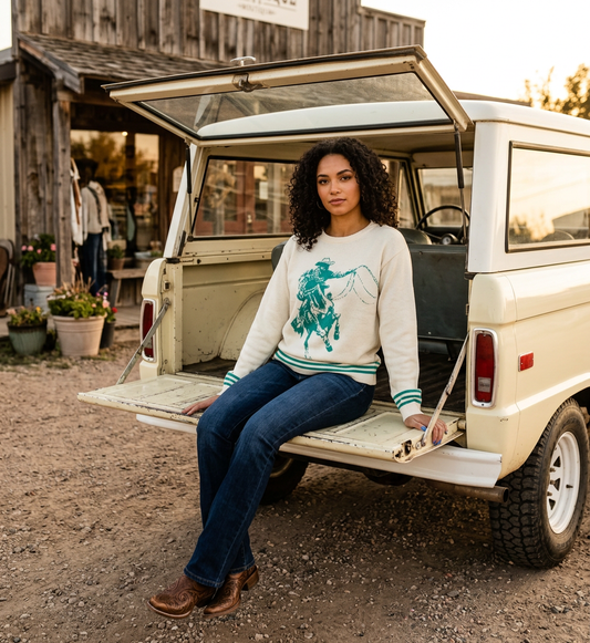 TEAL Wild & Western Sweater