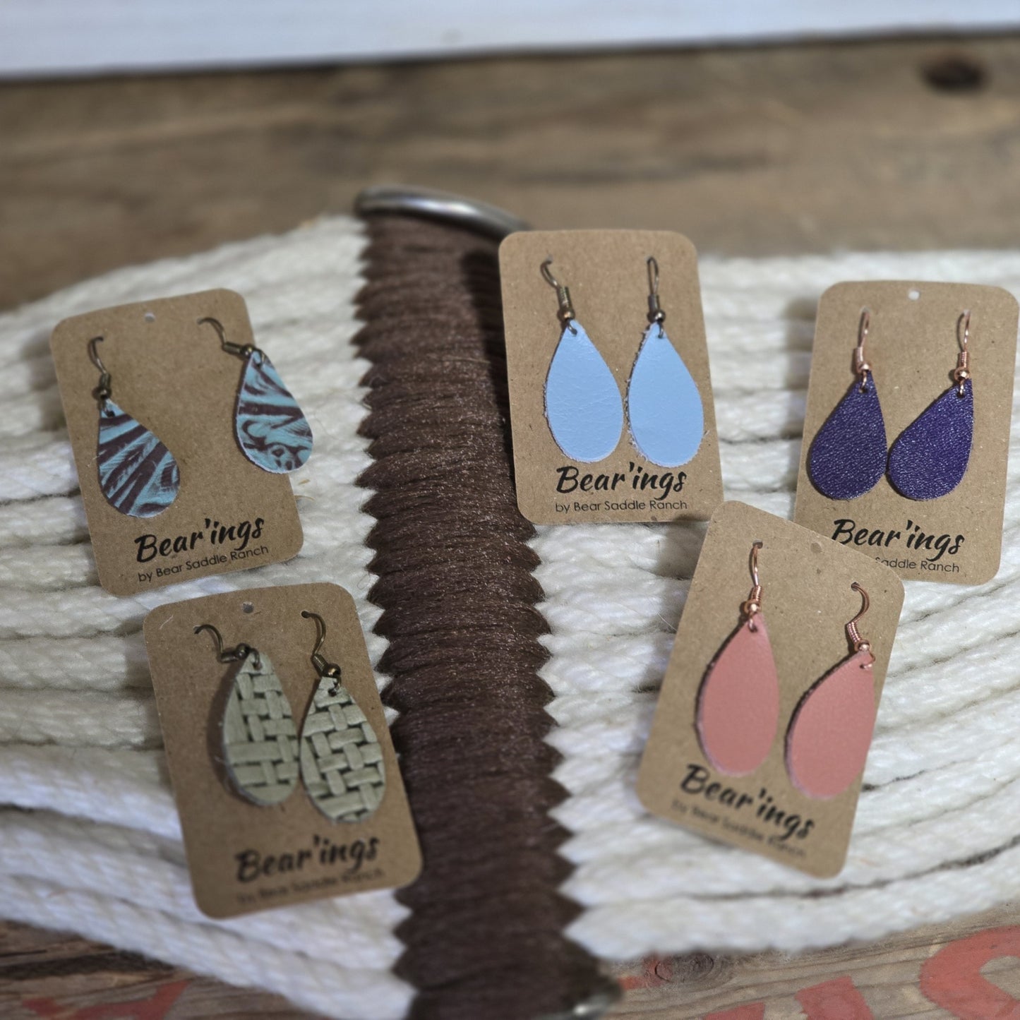 The Bear’ings — Leather Drop Earrings
