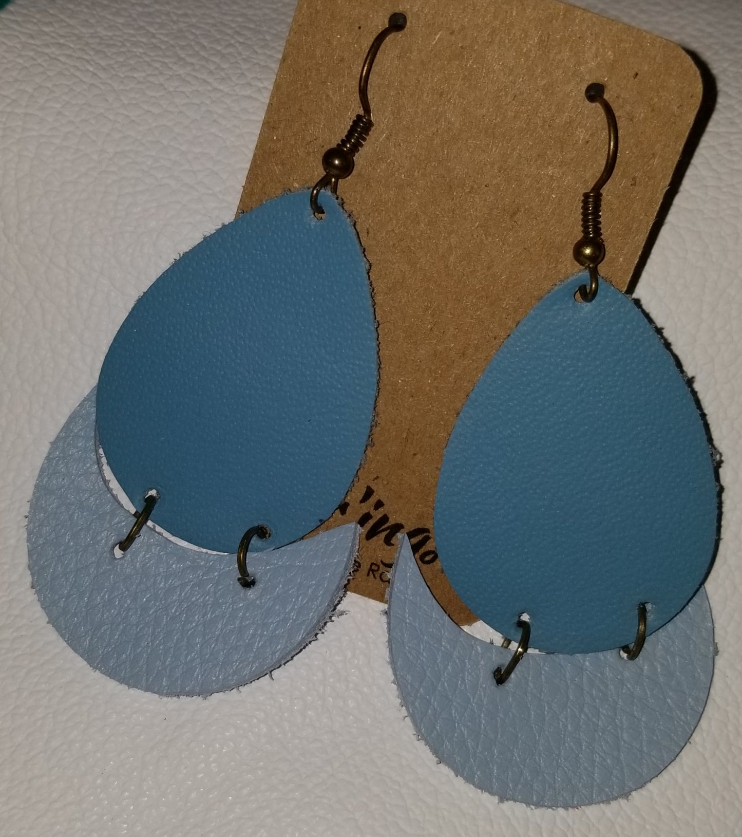Ring Hinged Leather Earrings